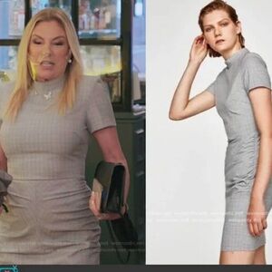 Zara Plaid Ruched Dress